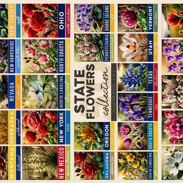 State Flowers Series: 50 State Flowers Collage, Part 2 of 2 500 Jigsaw Puzzle 3D Modell