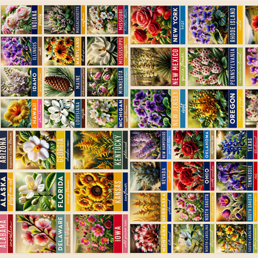 State Flowers Series: 50 State Flowers Collage, vol. 1 1000 Jigsaw Puzzle 3D Modell