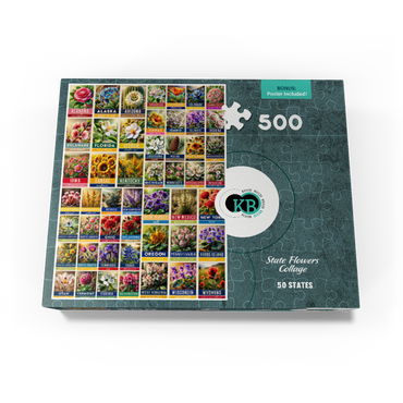 State Flowers Series: 50 State Flowers Collage, vol. 1 500 Jigsaw Puzzle box view3
