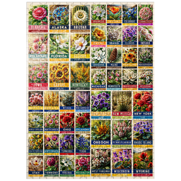 puzzleplate State Flowers Series: 50 State Flowers Collage, vol. 1 500 Jigsaw Puzzle