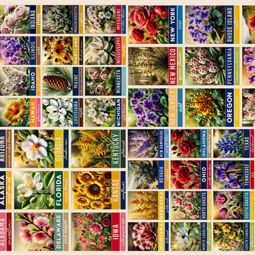 State Flowers Series: 50 State Flowers Collage, vol. 1 500 Jigsaw Puzzle 3D Modell