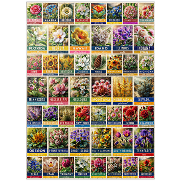 puzzleplate State Flowers Series: 50 State Flowers Collage, vol. 2 1000 Jigsaw Puzzle