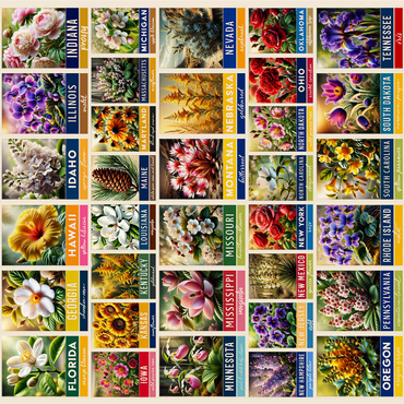 State Flowers Series: 50 State Flowers Collage, vol. 2 1000 Jigsaw Puzzle 3D Modell