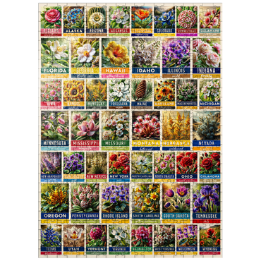 puzzleplate State Flowers Series: 50 State Flowers Collage, vol. 2 500 Jigsaw Puzzle