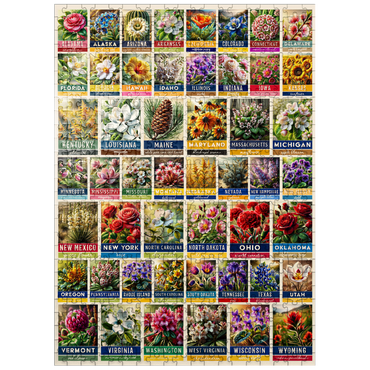 puzzleplate State Flowers Series: 50 State Flowers Collage, vol. 3 500 Jigsaw Puzzle