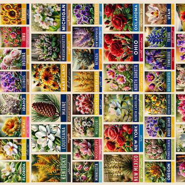 State Flowers Series: 50 State Flowers Collage, vol. 3 500 Jigsaw Puzzle 3D Modell