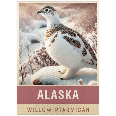 puzzleplate State Birds Series: Alaska, Willow Ptarmigan 1000 Jigsaw Puzzle