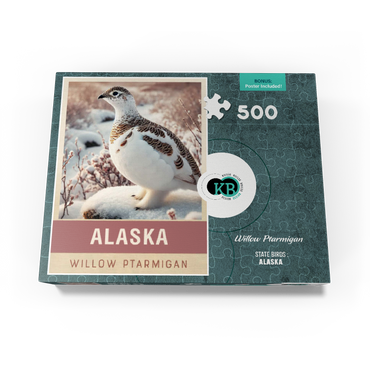 State Birds Series: Alaska, Willow Ptarmigan 500 Jigsaw Puzzle box view3