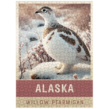 puzzleplate State Birds Series: Alaska, Willow Ptarmigan 500 Jigsaw Puzzle