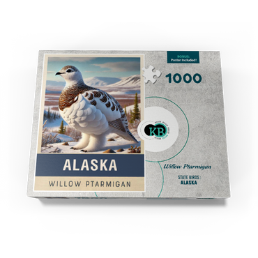 State Birds Series: Alaska, Willow Ptarmigan, close-up 1000 Jigsaw Puzzle box view3