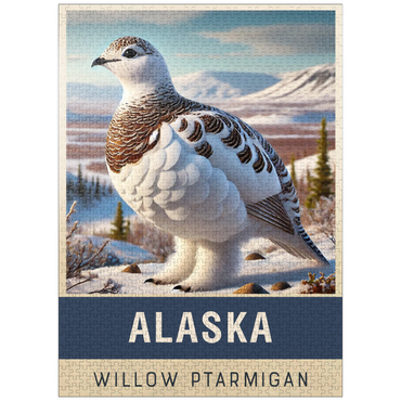 puzzleplate State Birds Series: Alaska, Willow Ptarmigan, close-up 1000 Jigsaw Puzzle