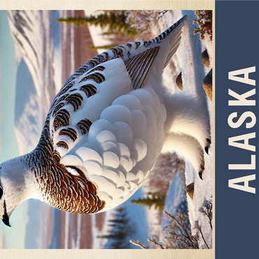 State Birds Series: Alaska, Willow Ptarmigan, close-up 1000 Jigsaw Puzzle 3D Modell