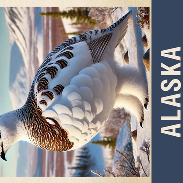 State Birds Series: Alaska, Willow Ptarmigan, close-up 500 Jigsaw Puzzle 3D Modell