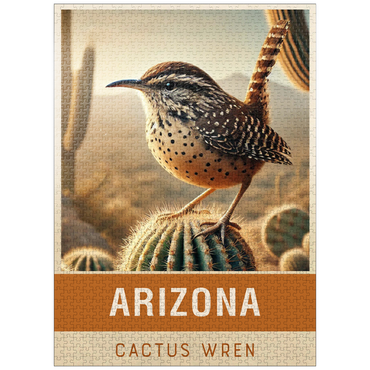 puzzleplate State Birds Series: Arizona, Cactus Wren 1000 Jigsaw Puzzle