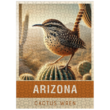 puzzleplate State Birds Series: Arizona, Cactus Wren 500 Jigsaw Puzzle