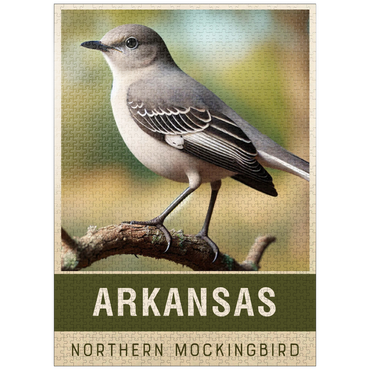 puzzleplate State Birds Series: Arkansas, Northern Mockingbird 1000 Jigsaw Puzzle