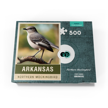 State Birds Series: Arkansas, Northern Mockingbird 500 Jigsaw Puzzle box view3