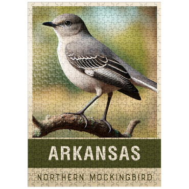 puzzleplate State Birds Series: Arkansas, Northern Mockingbird 500 Jigsaw Puzzle
