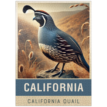 puzzleplate State Birds Series: California, California Quail 1000 Jigsaw Puzzle