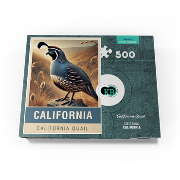 State Birds Series: California, California Quail 500 Jigsaw Puzzle box view3