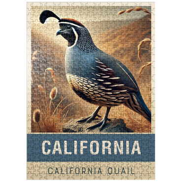 puzzleplate State Birds Series: California, California Quail 500 Jigsaw Puzzle