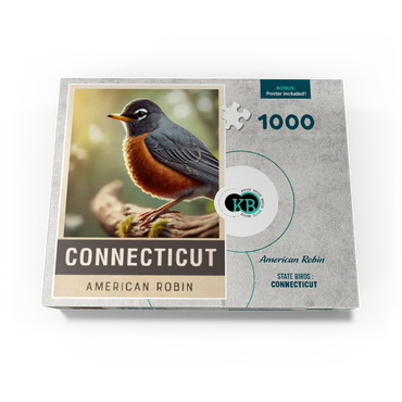 State Birds Series: Connecticut, American Robin 1000 Jigsaw Puzzle box view3