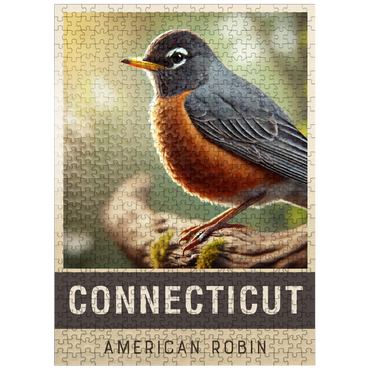puzzleplate State Birds Series: Connecticut, American Robin 500 Jigsaw Puzzle