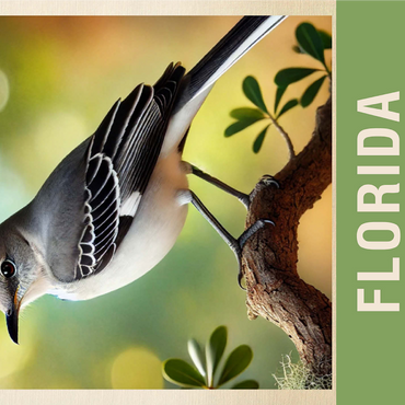 State Birds Series: Florida, Northern Mockingbird 1000 Jigsaw Puzzle 3D Modell