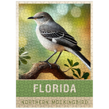 puzzleplate State Birds Series: Florida, Northern Mockingbird 500 Jigsaw Puzzle