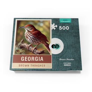 State Birds Series: Georgia, Brown Thrasher 500 Jigsaw Puzzle box view3