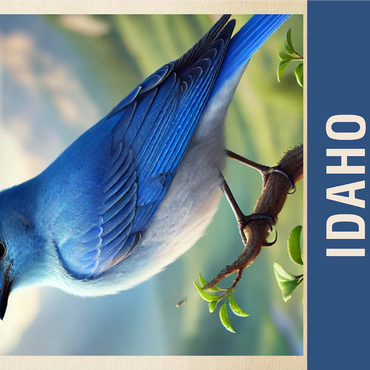 State Birds Series: Idaho, Mountain Bluebird 1000 Jigsaw Puzzle 3D Modell