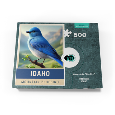 State Birds Series: Idaho, Mountain Bluebird 500 Jigsaw Puzzle box view3