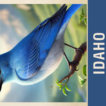 State Birds Series: Idaho, Mountain Bluebird 500 Jigsaw Puzzle 3D Modell