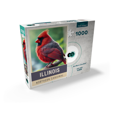 State Birds Series: Illinois, Northern Cardinal 1000 Jigsaw Puzzle box view2