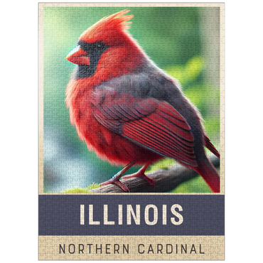 puzzleplate State Birds Series: Illinois, Northern Cardinal 1000 Jigsaw Puzzle