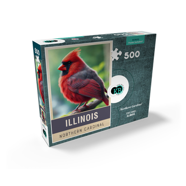 State Birds Series: Illinois, Northern Cardinal 500 Jigsaw Puzzle box view2