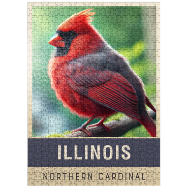 puzzleplate State Birds Series: Illinois, Northern Cardinal 500 Jigsaw Puzzle