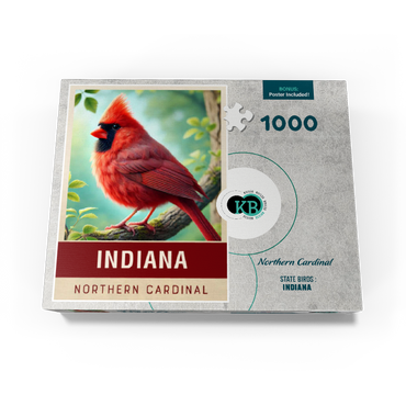 State Birds Series: Indiana, Northern Cardinal 1000 Jigsaw Puzzle box view3