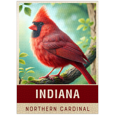 puzzleplate State Birds Series: Indiana, Northern Cardinal 1000 Jigsaw Puzzle