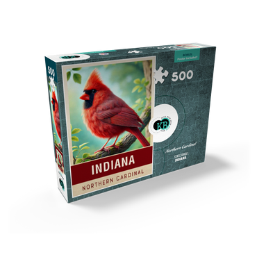State Birds Series: Indiana, Northern Cardinal 500 Jigsaw Puzzle box view2