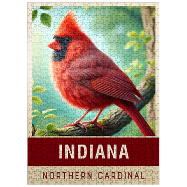 puzzleplate State Birds Series: Indiana, Northern Cardinal 500 Jigsaw Puzzle