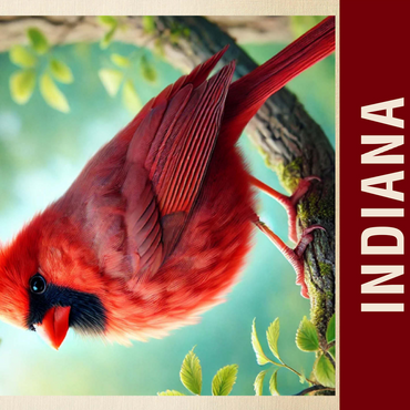 State Birds Series: Indiana, Northern Cardinal 500 Jigsaw Puzzle 3D Modell