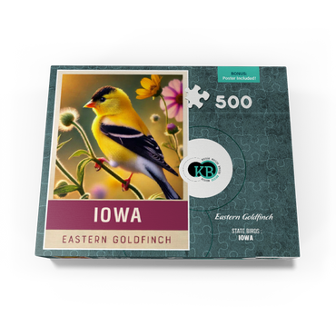State Birds Series: Iowa, Eastern Goldfinch 500 Jigsaw Puzzle box view3