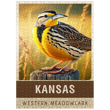 puzzleplate State Birds Series: Kansas, Western Meadowlark 500 Jigsaw Puzzle