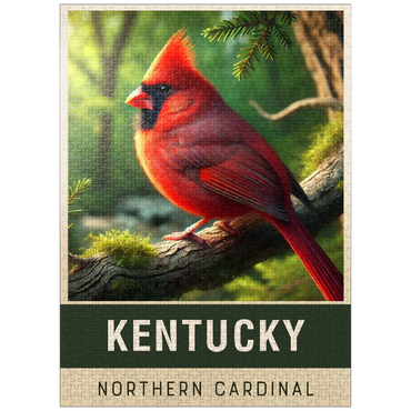 puzzleplate State Birds Series: Kentucky, Northern Cardinal 1000 Jigsaw Puzzle