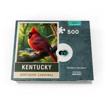 State Birds Series: Kentucky, Northern Cardinal 500 Jigsaw Puzzle box view3