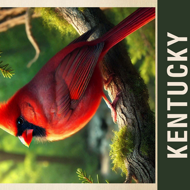 State Birds Series: Kentucky, Northern Cardinal 500 Jigsaw Puzzle 3D Modell