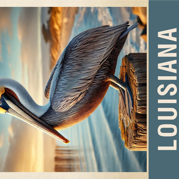 State Birds Series: Louisiana, Eastern Brown Pelican 1000 Jigsaw Puzzle 3D Modell