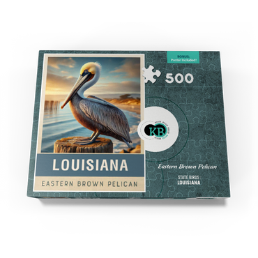 State Birds Series: Louisiana, Eastern Brown Pelican 500 Jigsaw Puzzle box view3
