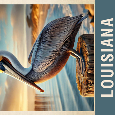 State Birds Series: Louisiana, Eastern Brown Pelican 500 Jigsaw Puzzle 3D Modell